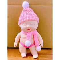 Amazon | アグリーベイビーズ チビ 帽&マフラー 14CM ピンク 赤ちゃん
